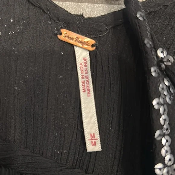 Free People  Black Tie Sequined Camisole - Picture 8 of 8